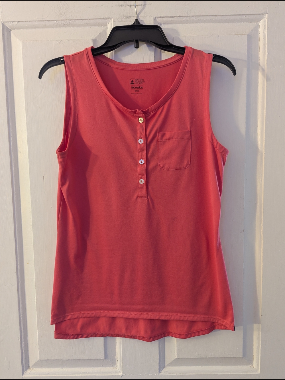 Eastern Mountain Sports Coral Henley Tank with Chest Pocket